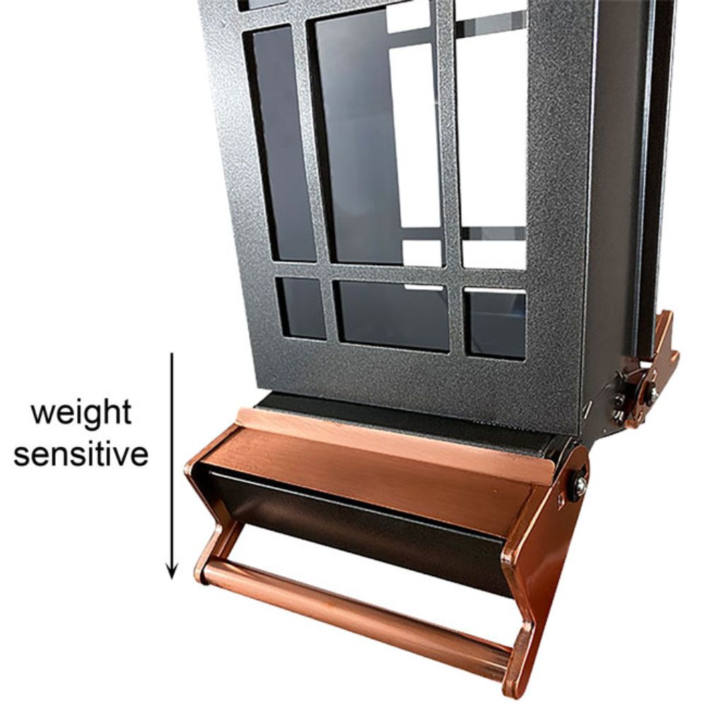 Metal step stool with copper base and textured black top on a white background

perch & weather