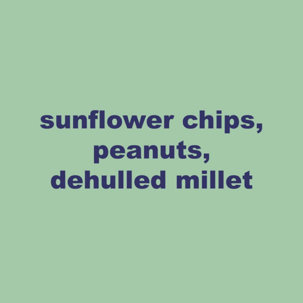 A square graphic with a light green background and dark purple text reading the ingredients

perch & weather