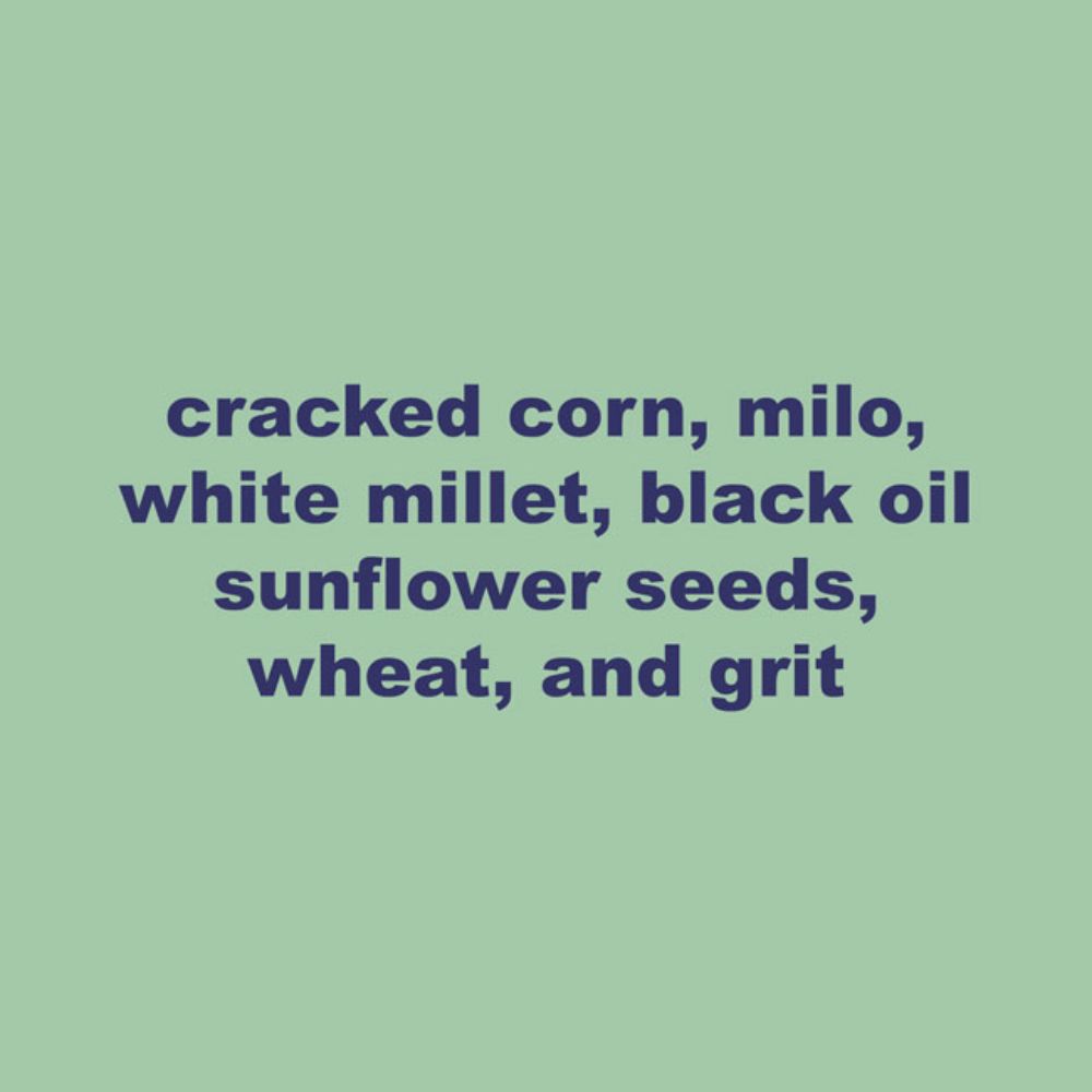 A light green square graphic with centered dark blue text showing the ingredients
perch & weather