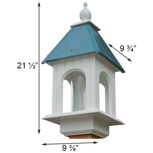 Birdhouse with measurements on a white background

perch & weather